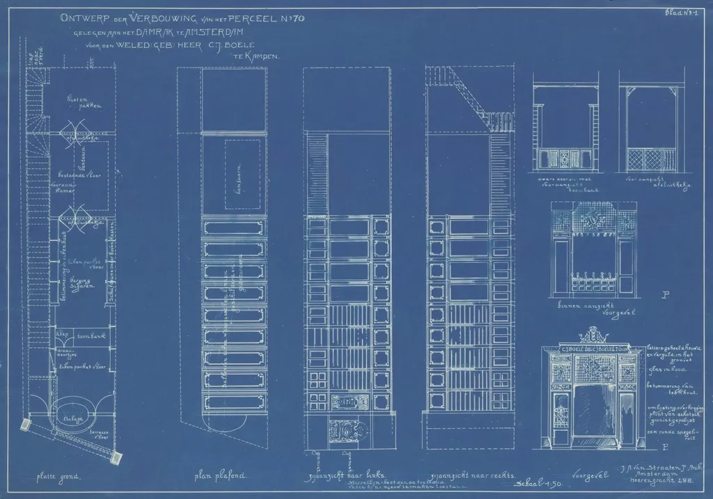 Architecture blueprint and technical planning drawings